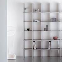 Mas 36 Servetto modular aluminium bookcase - white aluminium-orango opale 2